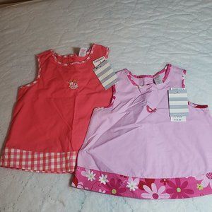 Lot of 2 Lands End Baby Dresses 12 Months New!